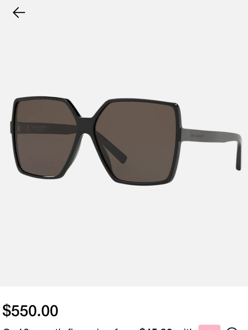 SAINT LAURENT SL232 BETTY BLACK GREY SUNGLASSES NEW $550